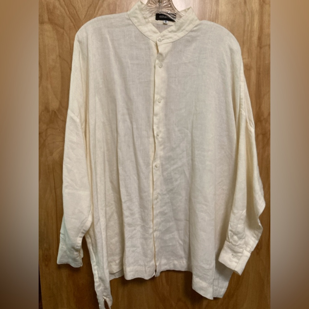 NWOT Eskandar Cream 100% Natural Linen OSFA Oversize Shirt